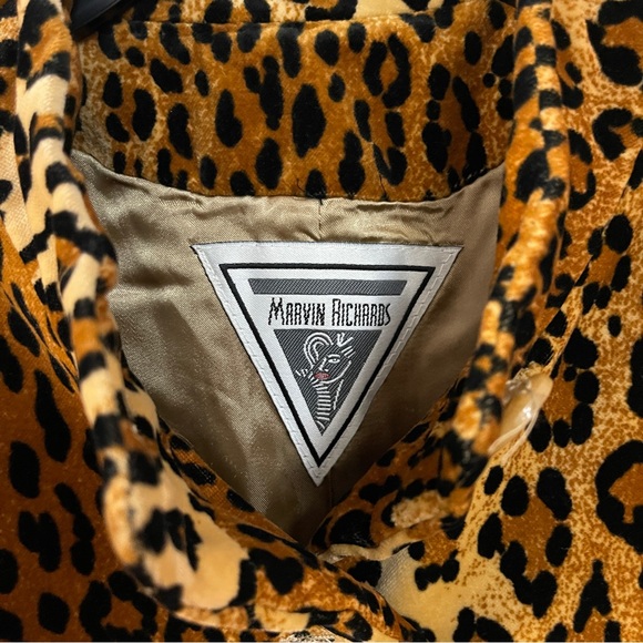 Vintage Marvin Richards Animal Printed Velvet Long Duster Trench Coat USA - Picture 7 of 9